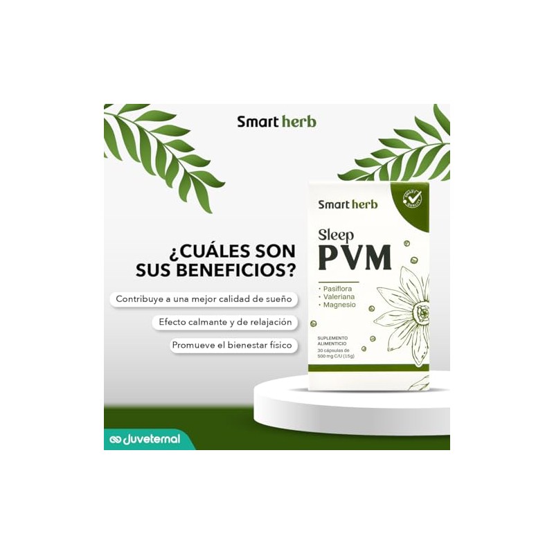 Smart Herb Paquete Sleep PVM, Suplemento Alimenticio, 2 Piezas (30
