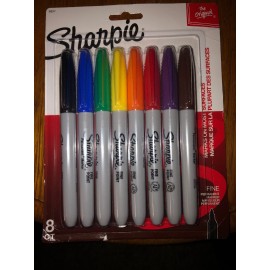 Sharpie The Original Sharpie Fine Point Assorted Colors Permanent Markers 8 Count
