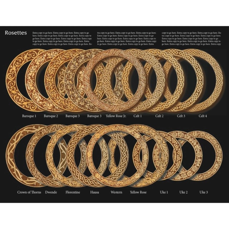 Purflex® Guitar Rosette, Celt 2, with 4 1/4" ID