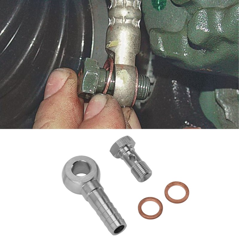 Brake Banjo Bolt M10x1.0 to 1/4 in Brake Line Banjo
