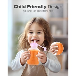 Silicone Reusable Baby Food Pouches with Straws, 2 Pack Leakproof Refillable Squeeze Pouches, Dishwasher, Freezer, Microwave Safe, 5OZ Baby Food Storage for Homemade Puree, Yogurt