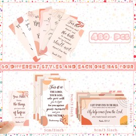 Estune 480 Pcs Bible Verse Cards with Full Scripture Encouraging Prayer Cards Inspirational Scripture Cards Religious Cards Christian Motivational for Women Men Christmas Gifts (Elegant Style)