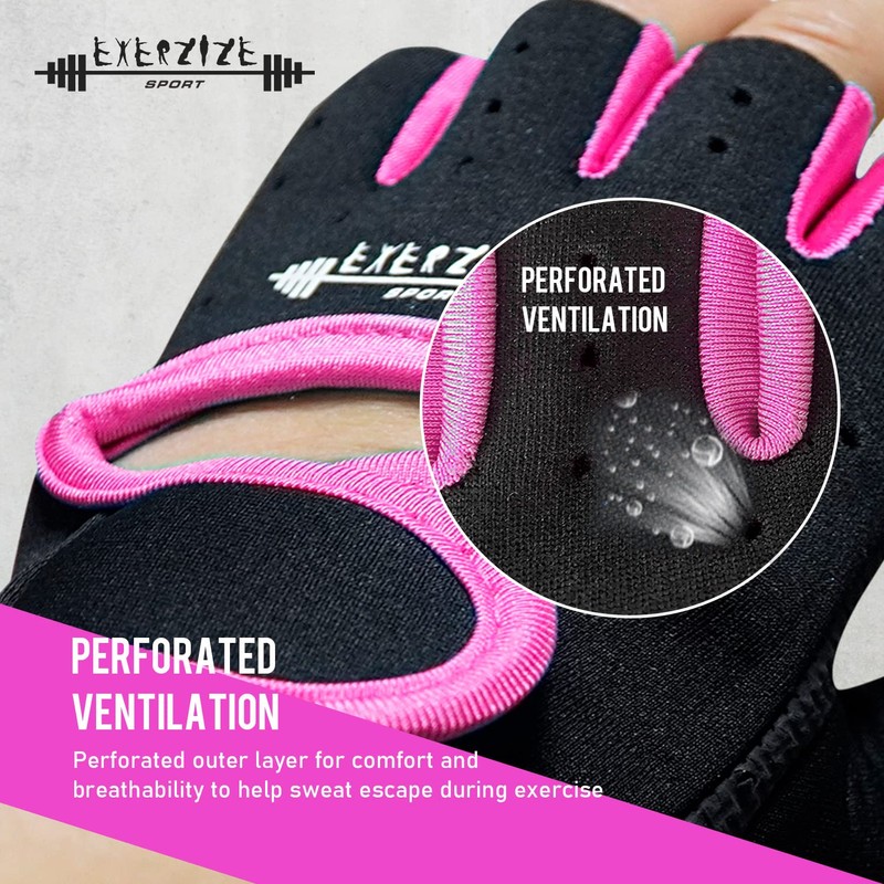 LMS Data Fingerless Gym Gloves, Weight lifting Gloves, Anti-Slip, Breathable,