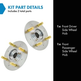 TRQ Front Wheel Hub 4 Lug Driver Left Side & Passenger Right Side 2 Piece Set Kit for 2007 2008 Honda Fit 2010 2011 2012 2013 2014 Honda Insight