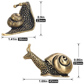 LCCCK 6PCS Brass Snail Figurine Mini Garden Statue, Cute Snail Brass Animals Figurines Home Copper Decor, Unique Outdoor Pond Garden Lawn Decor Landscaping, Landscape Animal Statue