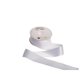 Humphrey's Craft 2 Inch White Double Faced Satin Ribbon - Continuous 50 Yards Thick Satin Ribbon for Crafts, Gifts Wrapping, Decoration Christmas Tree, Bridal Bouquet,Wedding,DIY Bows,Sewing Hat.