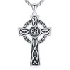 Twoowl Celtic Cross Necklace for Men 925 Sterling Silver Viking