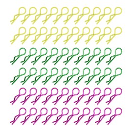 Rchobbytop 60 clips de cuerpo a control remoto universales R para 1/8 1/10 escala en coche todoterreno, Buggy Rock Crawler Truck cáscara de curso corto, morado y amarillo y verde