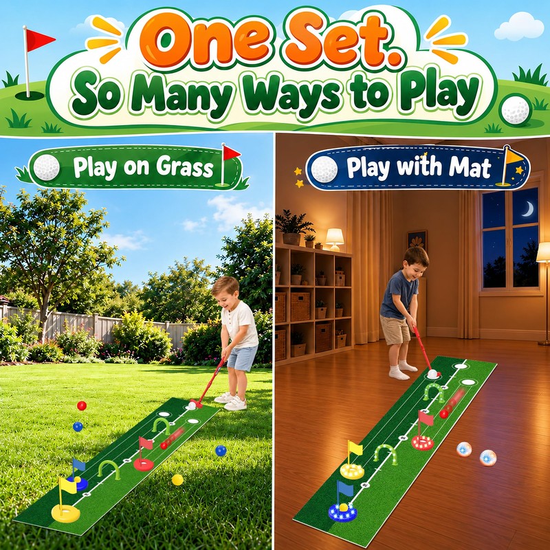 Kids Golf Toys Set for Toddler 3-6- Light Up Golf