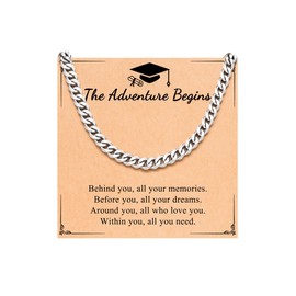 PINKDODO 5th 8th Grade Seniors High School Christian Graduation Gifts for Him Boys Class of 2024 Middle School Necklace