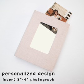 Cherrich Small Photo Album 4x6, Pack of 2 Linen Cover Mini Photo Book, 26-Page Holds 52 Pictures, Art Presentation or Postcards Storage for Baby, Wedding