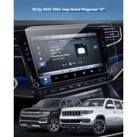 LANTU 2PCS Car Screen Protector for 2022 2023 2024 2025 Grand Wagoneer (Base, Series, Obsidian) Accessories Navigation Nano Touchscreen Protector Film HD Clear Bubble Free 12''