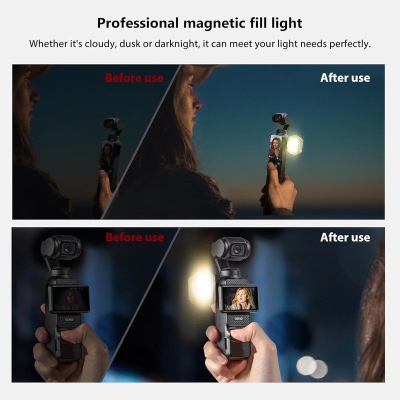 YOLOLIDA LED Video Light Magnetic Fill Light for DJI Osmo