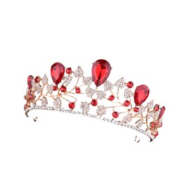 BIUDECO Luxury Alloy Crown Headband Rhinestone Tiara Headband Wedding Crown Hair Accessories