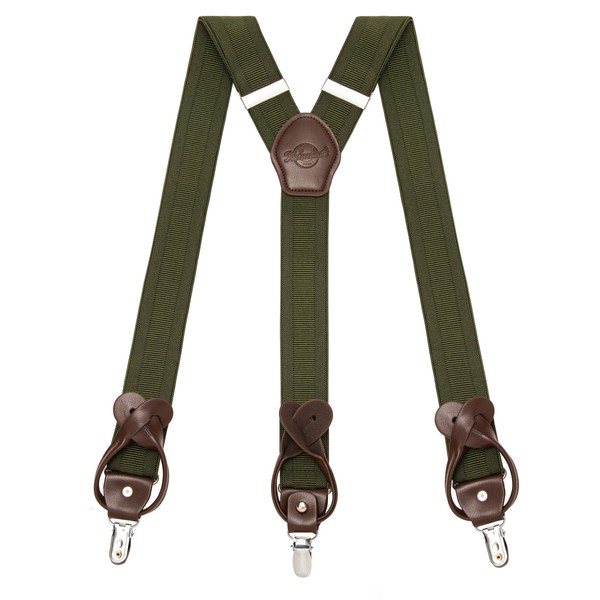 Kohentact Suspenders for Men with Clip & 6 Buttons 1.4in