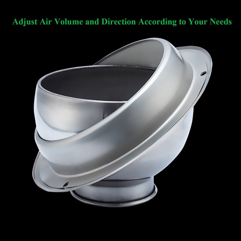 4in Adjustable Air Vent Stainless Steel Airstream Ventilation Outlet Hood