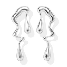 Irregular Drip Earrings Gold Statement Earrings Waterdrop Earrings Liquid Metal Earrings Trendy Earrings for Women 2024