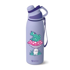 Ottle Bottle 34 oz Wide Mouth Insulated Tumblers Stainless Steel Water Bottles - BPA-Free Leakproof Flask - Large Reusable Travel Cute Water Bottle - Gifts for Women Men Mom Her Him (Cheeky Frog)