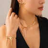 ZENGSING Bow Jewelry Set Women,3 Pcs Bow Jewellery Set,Bow-knot Bracelet