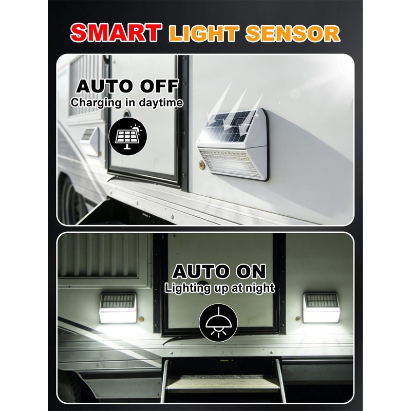 ALDST Solar Powered RV Step Lights, Wireless No Drill RV