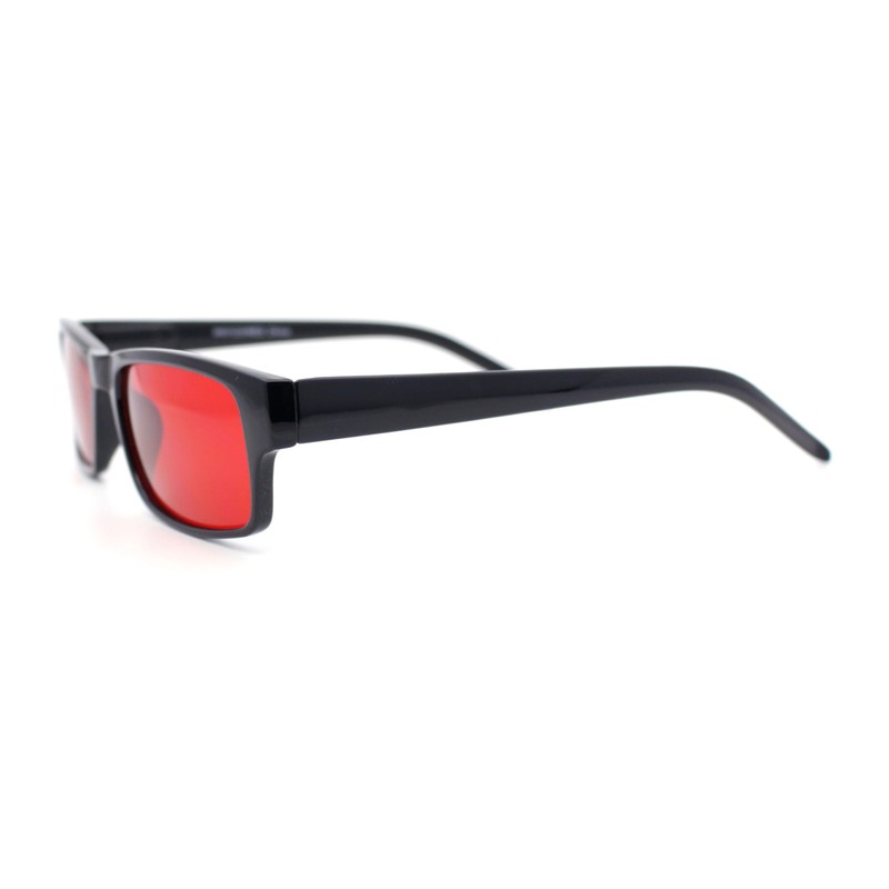 Mens Small Face Snug Fit Color Lens Rectangular Plastic Frame