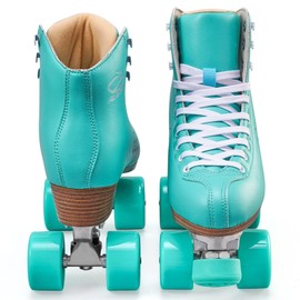 PAPAISON Roller Skates for Women and Men, Deluxe 2 Layer Microfiber Leather Double Row-Classic Roller Skates for Girls, Professional Outdoor Indoor Quad-Skates for Kids & Adults