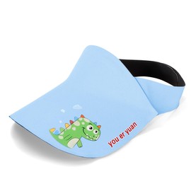 HeyCaps Kids Sun Visor Hat UV Protection Summer Cap with Cute Dinosaur Design Lightweight Breathable Outdoor Sports Hat for 1-8 Years Blue