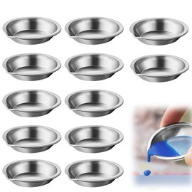 TUDOUZZZ Stainless Steel Paint Dish Plastic Model Paint Set Paint Dish DIY Paint Palette Paint Tool Paint Palette Hobby Painting Tool (Set of 12)
