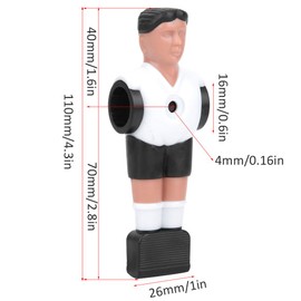 Pack of 11 Foosball Men, Foosball Player Table Football Ball Player Replacement Parts for 1.4 m Table Football Figures Football Game Machine Accessories (11 x 3.7 cm/4.3 x 1.5 Inches)