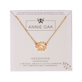 Annie Oak Womens 316L Stainless Steel 18k Rose Gold Geometric Hedgehog Princess Length Necklace