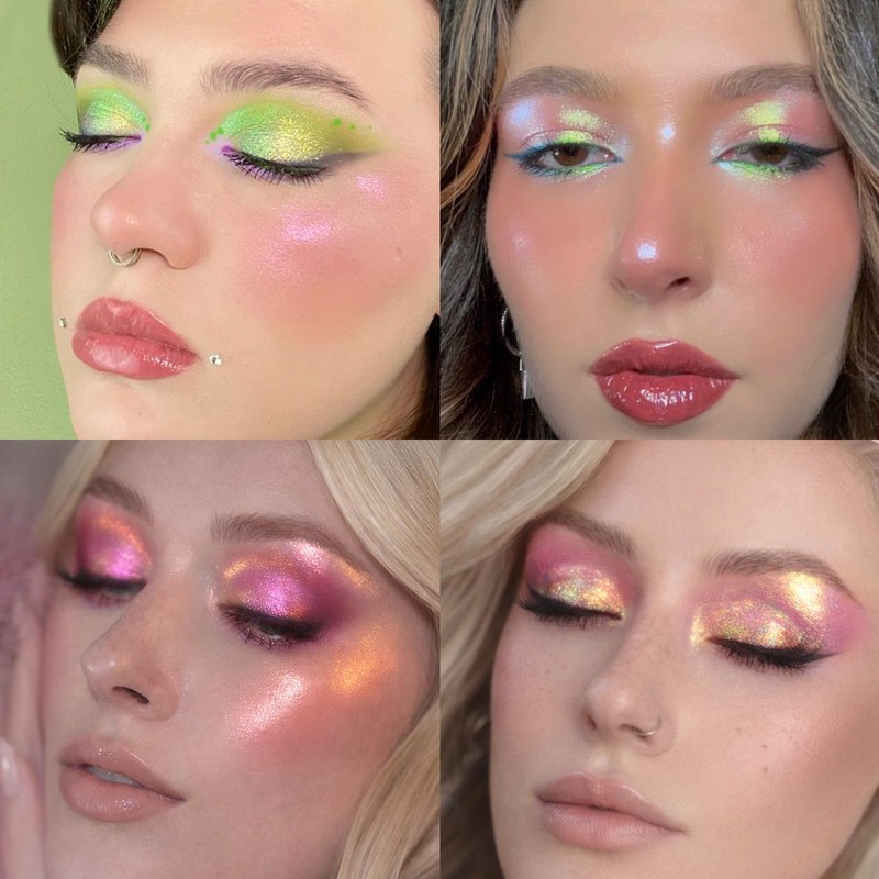 Afflano Chameleon Eyeshadow Half Magic, Multichrome Duo Chrome Eyeshadow Palette