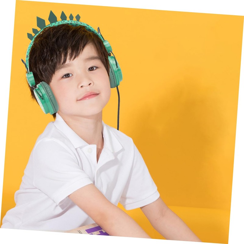 COHEALI Rhinestone Dinosaur Headphones with Mic Wired Headset for School