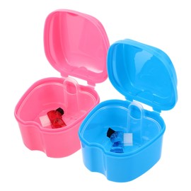 FRCOLOR 2sets Dentures Cleaning Kit with Retainer Brush and Storage Case Portable Oral Care Tools for Dentures and Braces for Home and Travel