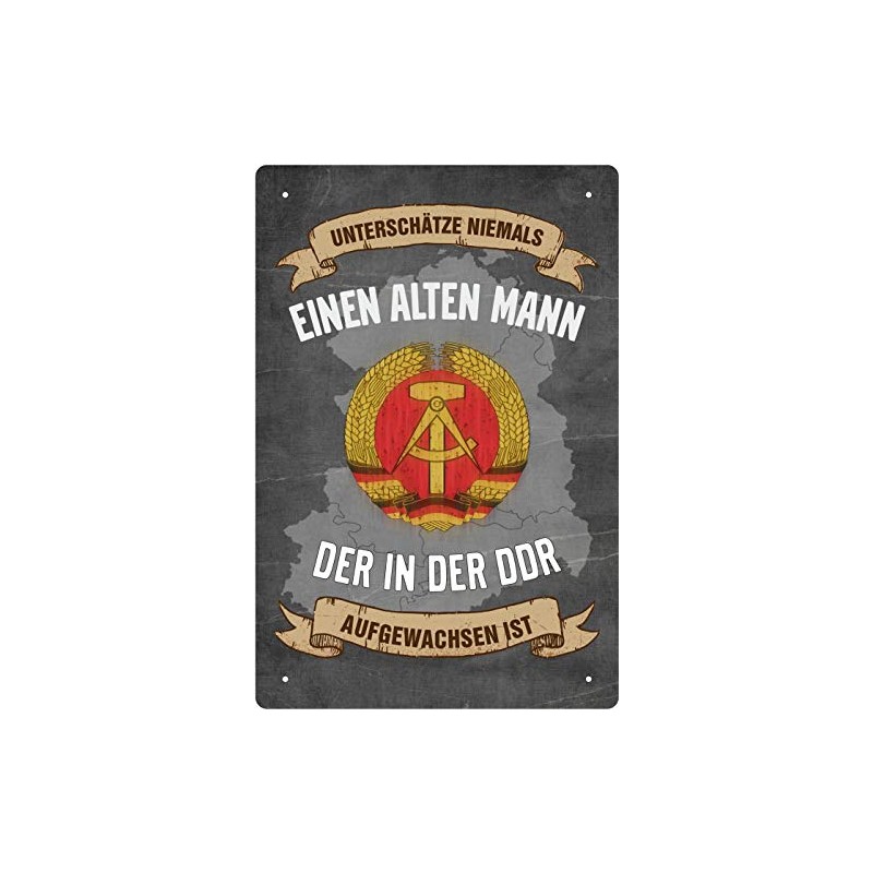 Decorative Tin Sign 20 x 30 cm Unterschätze niemals einen