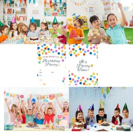16 Pack Birthday Party Invitation Cards with Envelopes, Perfect for Kids, Adults, and All Celebrations, 4.72 x 6.69 Inches (Polka Dots)
