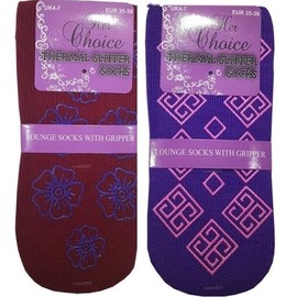 COSHAL® Womens Lounge Gripper Socks Bedwear socks, Non-Slip Grip socks for yoga, Hospital, Anti-skid slipper socks for Home workout sports, indoor slipper socks size 4-7 (Assorted (2 Pairs))