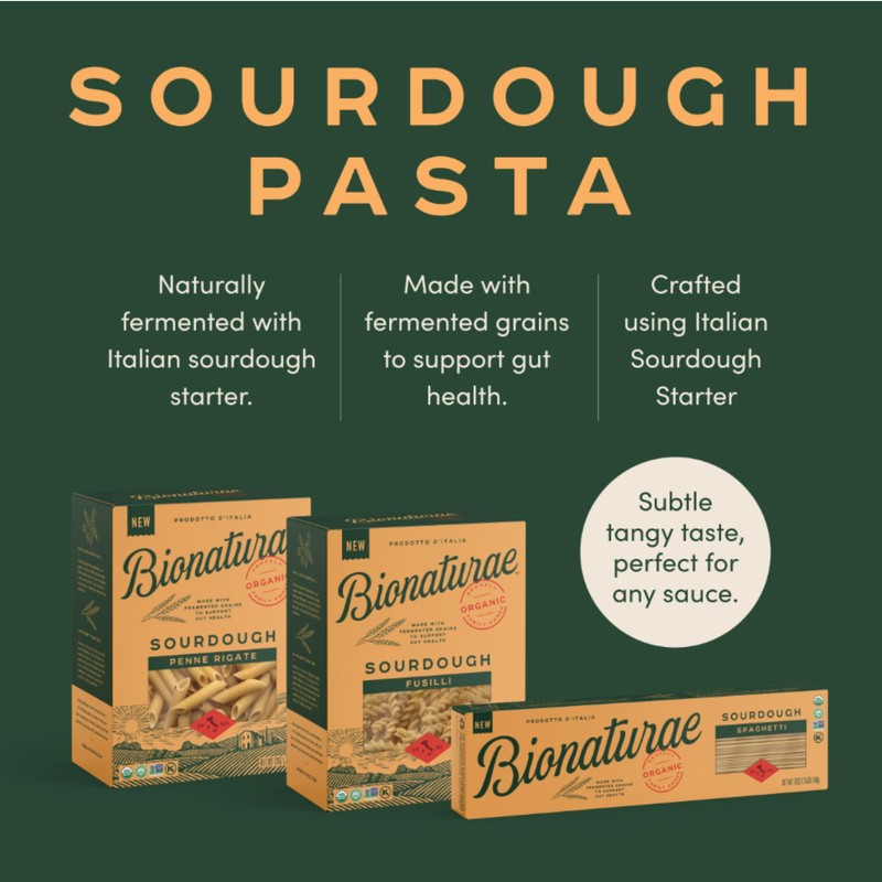 Bionaturae Spaghetti Pasta Noodles - Sourdough Pasta, Kosher Certified, High