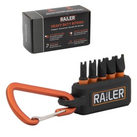 Spanner Screwdriver Bit Set - Railer 5PC S2 Steel 1" Spanner Snake Eyes Impact Driver Bit Set With A Tool Storage Bit Holder & Carabiner