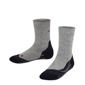 FALKE RU4 K SO coton anti-ampoule 1 paire, Chaussettes de course Mixte enfant, Gris (Light Grey 3406), 35-38