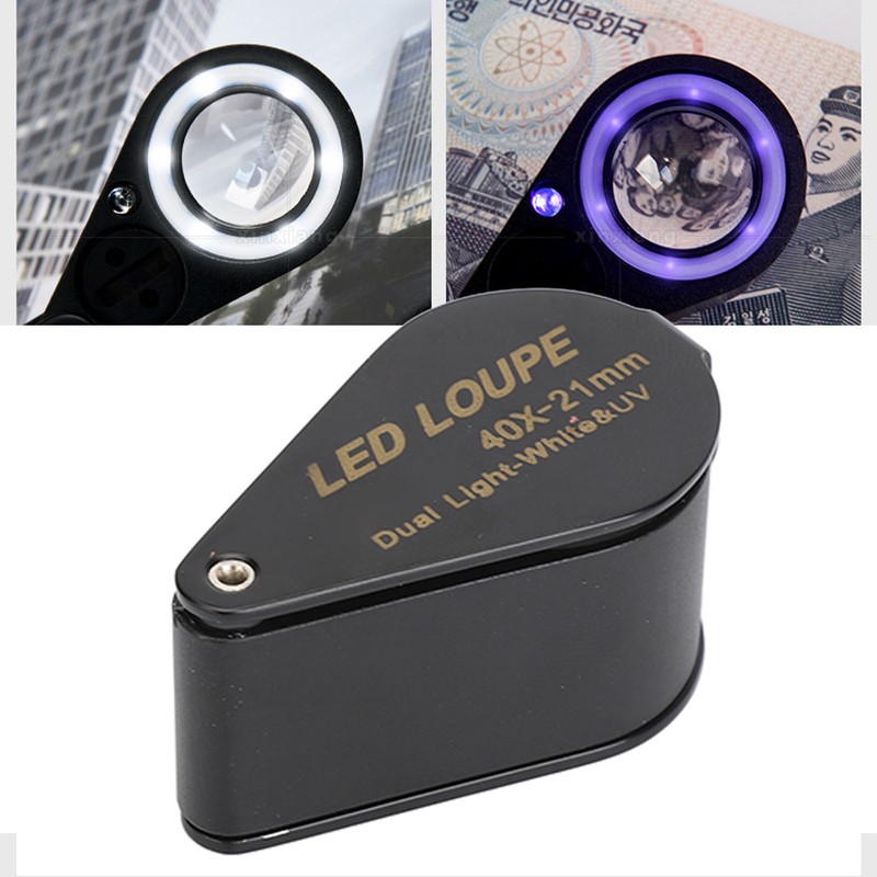 Jewelry Magnifier 40X 21mm Lens Foldable Magnifying Eye Loupe with