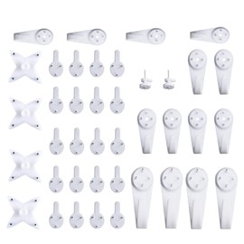 40Pcs Concrete Wall Hooks, Plastic Non-Trace Wall Picture Hanger Invisible Nail Screws Nails No Damage Hanging Kit for Hanging Photo Frame Artwork Clocks