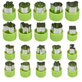 TIMESETL Fruit Vegetable Cutters Shapes Set of 20, Heavy Duty Stainless Steel Mini Cookie Cutters, Food Cutter Shapes Kids for Baking and Food Supplement Tools Accessories Crafts