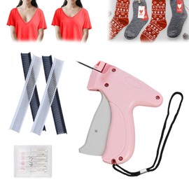 Stitch Gun,Tagging Gun for Clothing, Fine Stitch Mini Stitch Gun for Clothes,Quick Clothing Fixer,Hemming Sewing Tool Kit with 5 Needles,Includes 1000 Fasteners, Great for Garment Repair (Pink)