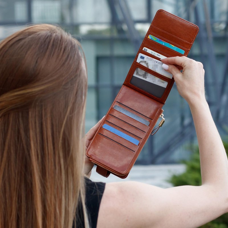 JEEBURYEE Card Case, Men's, Women's, Long Wallet, Thin, Magnetic, Large