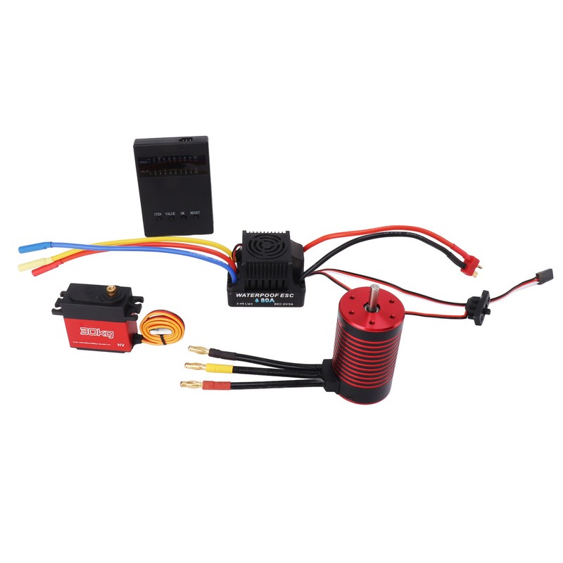 3660 4 Pole Brushless Motor 80A Brushless ESC 30kg Servo