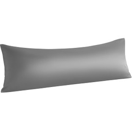 FLXXIE Satin Body Pillow Case, Soft Silky Body Pillow Cover, Silk Satin Cooling Pillowcase with Zipper, Gifts, 20x54, Dark Grey
