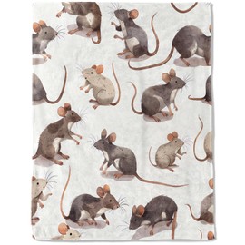 ainori Cute Rat Flannel Blanket - Lightweight Soft Cozy Unique Gifts Blankets for Kids Women,Mice Adorable Rodent Throw,Animal Lovers, Home Room Modern Decor 40x50in