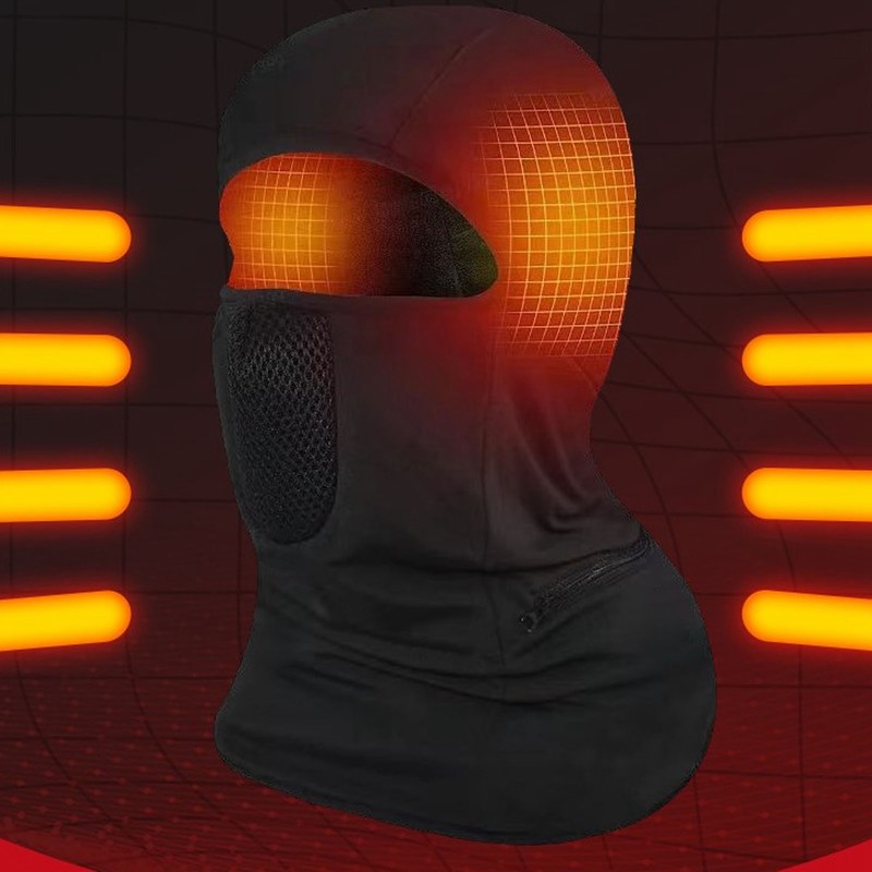 Winter Heated Ski Balaclava Windproof Heated Hat Warm Neck Full