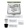 SereneDrains 304 Stainless Steel 4 Inch Brushed Nickel Square Shower