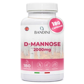 BANDINI Bandini® D Mannose 2000mg per Serving - 180 Vegetarian High Strength Capsules (Not Tablets or Powder) - Natural Pure D-Mannose for Urinary Tract Support - Additives-Free & 100% Vegan - 2 Months Supply